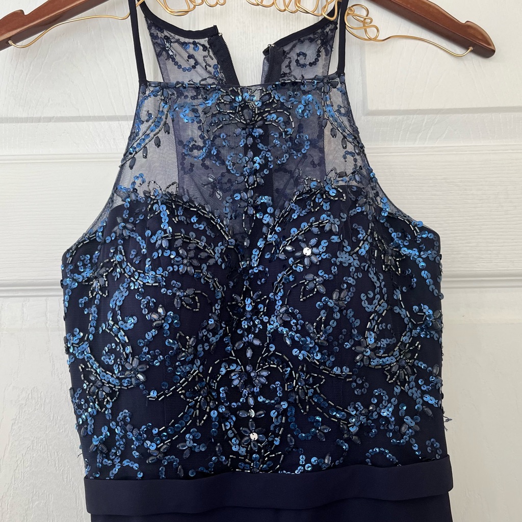 Beautiful Formal Navy Blue Dress, Size 2.